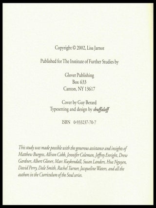 one's own Language (A Curriculum of the Soul No. 5, 2002)