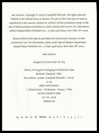Pax Atomica: Poems