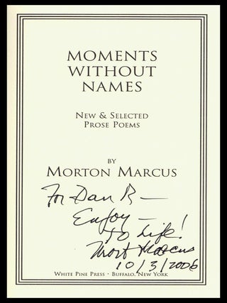 Moments Without Names: New & Selected Prose Poems