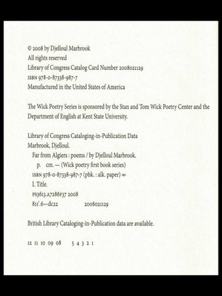 Far From Algiers: Poems