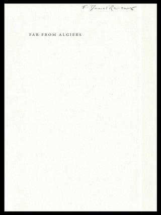 Far From Algiers: Poems