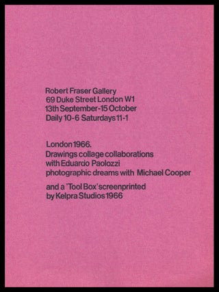 Original Exhibition Catalog: Jim Dine (Robert Fraser Gallery, London, 13 September- 15 October 1966)