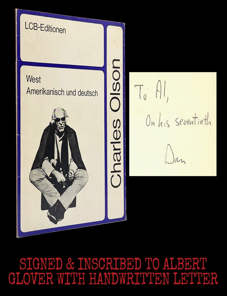 Item #9309] West (English & German Bilingual Edition) with: Ephemera. Charles Olson, Albert...