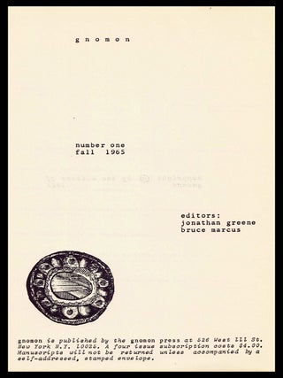 Gnomon No. 1 (Fall 1965)