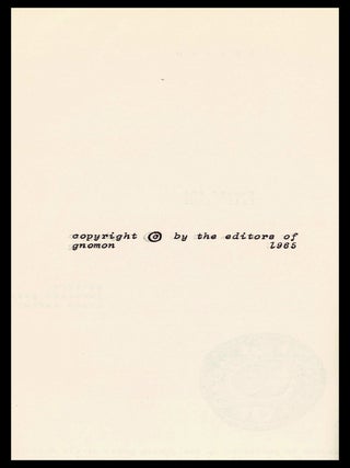 Gnomon No. 1 (Fall 1965)