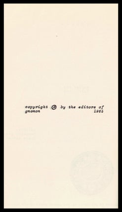 Gnomon No. 1 (Fall 1965)