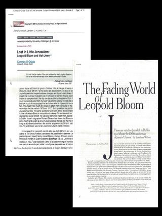 James Joyce, Ulysses, and the Construction of Jewish Identity: Culture, Biography, and "the Jew" in Modernist Europe with: Ephemera
