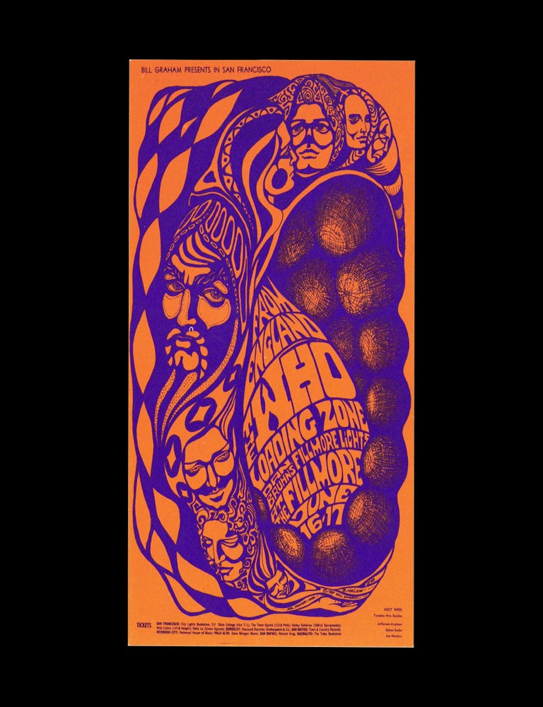 [Item #9345] Original Concert Postcard: The Who, Loading Zone (June 16-17, 1967). The Who, Loading Zone, Bonnie McClean, Bill Graham.