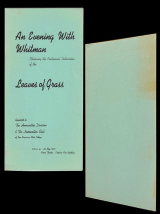 [1] An Evening with Whitman, with: [2] Songs that Whitman Knew (May 25, 1955)