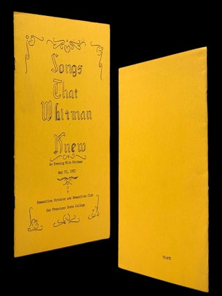 [1] An Evening with Whitman, with: [2] Songs that Whitman Knew (May 25, 1955)