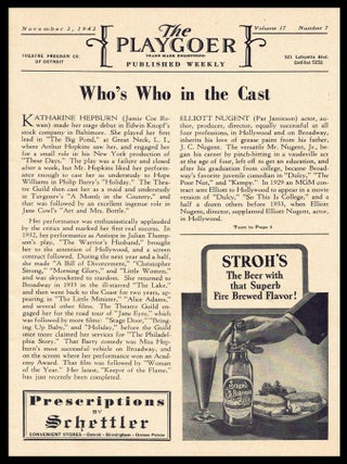 The Playgoer Vol. 17 No. 7 (November 2, 1942) with: "Without Love" Playbill