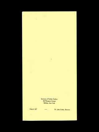The Institute of Further Studies: Spring Program (1967)
