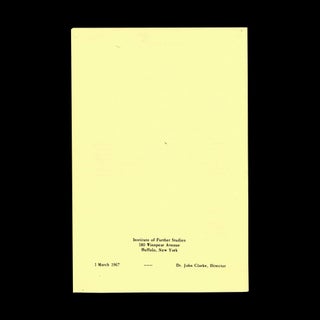 The Institute of Further Studies: Spring Program (1967)