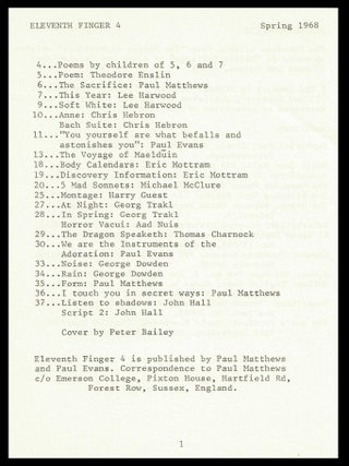 Eleventh Finger No. 4 (Spring 1968)