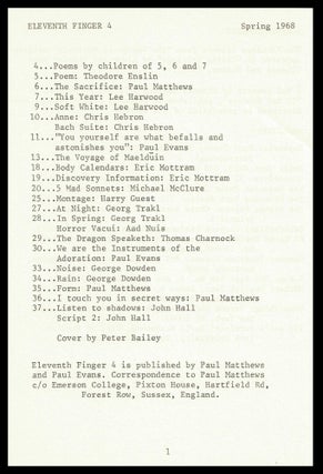 Eleventh Finger No. 4 (Spring 1968)