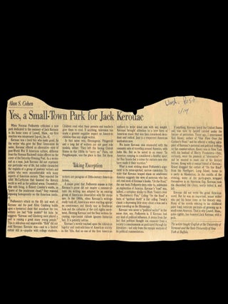 Desolate Angel: Jack Kerouac, the Beat Generation, and America with: Ephemera