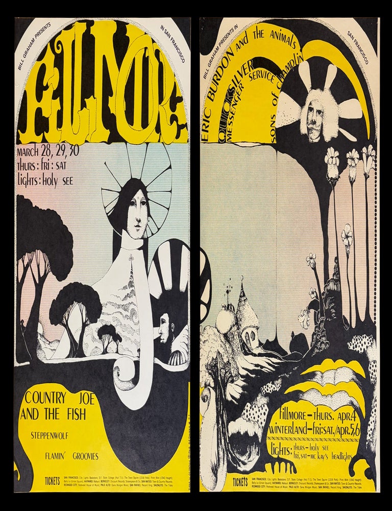 Item #9420] Two Related Original Concert Posters: Country Joe & the Fish, Flamin'...
