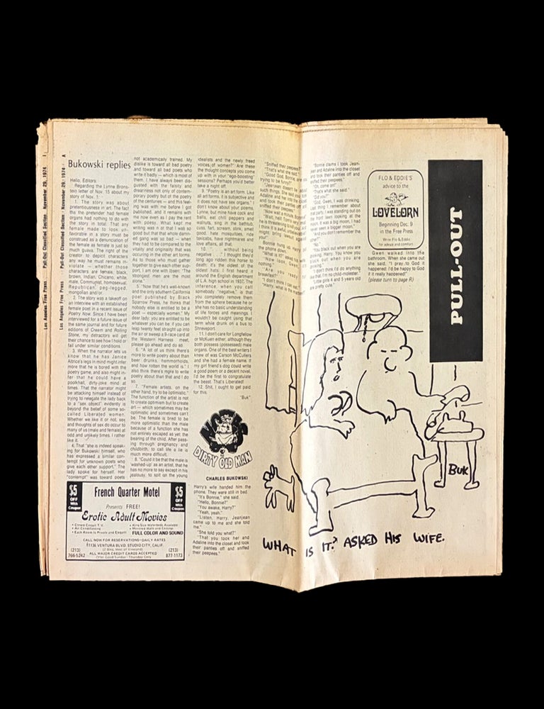 Item #9447] Los Angeles Free Press Pull-Out Supplement (November 29, 1974). Charles Bukowski