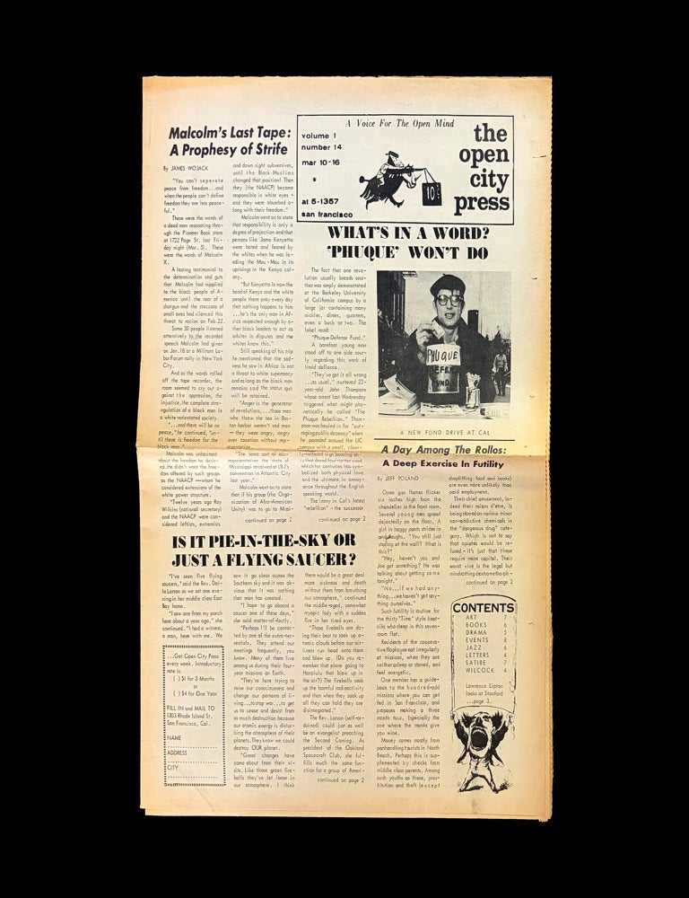 Item #9459] The Open City Press Vol. 1 No. 14 (March 10-16, 1965). John Bryan, Peter Edler,...