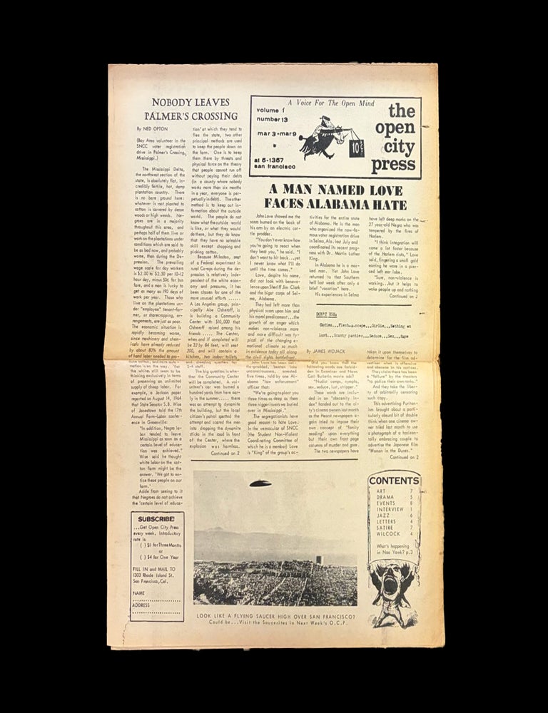 [Item #9461] The Open City Press Vol. 1 No. 13 (March 3-9, 1965). John Bryan, John Love.
