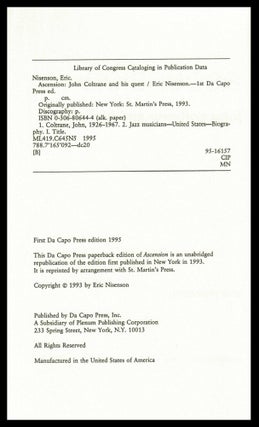Ascension: John Coltrane and his Quest