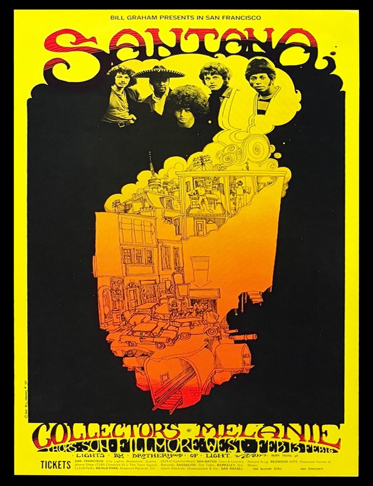 Item #9470] Original Concert Poster: Santana, Collectors, Melanie (February 13-16, 1969)....
