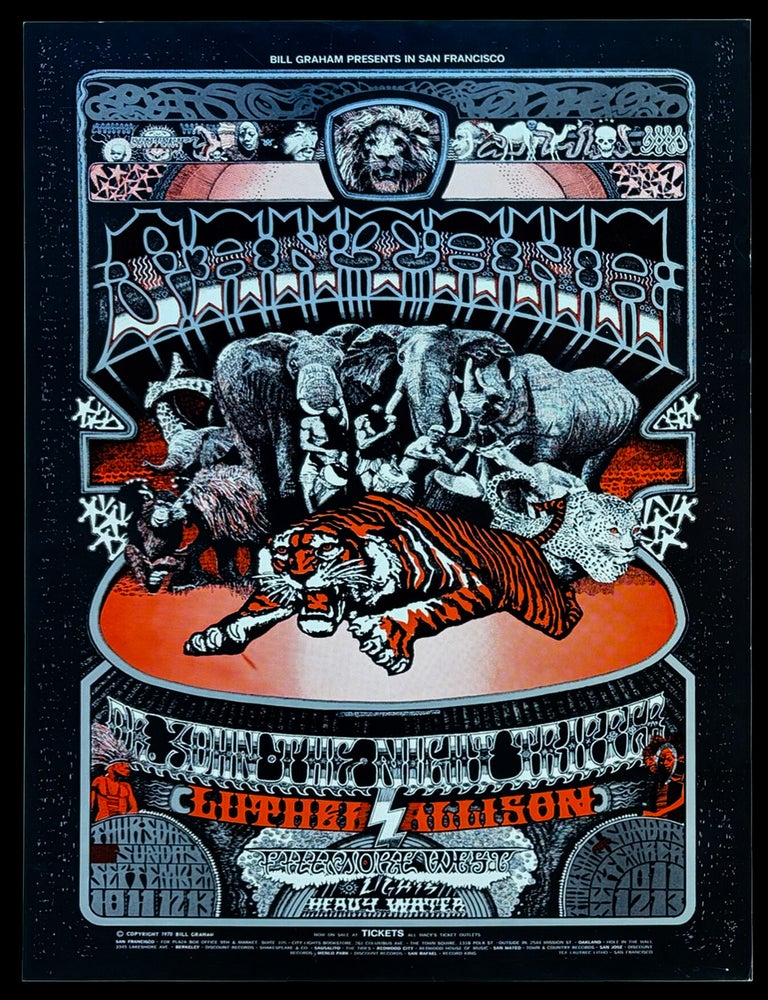 [Item #9471] Original Concert Poster: Santana, Dr. John, Luther Allison (September 10-13, 1970). Santana, Dr. John, Luther Allison, Norman Orr, Bill Graham.